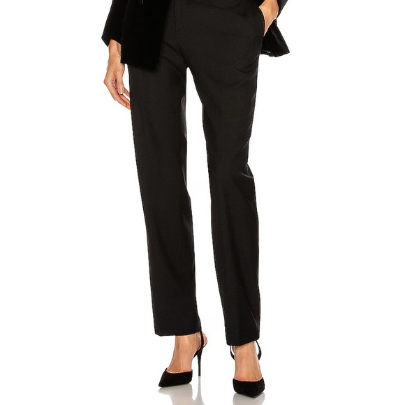 [YSL] Yves Saint Laurent Black Tuxedo Dress Straight Leg Pants Womens EU 40/US 8 - Picture 4 of 16